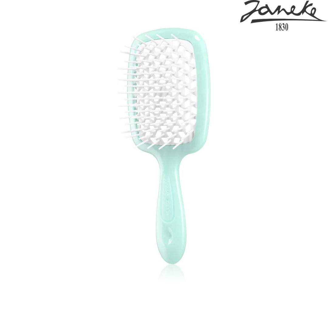 Расческа массажная Janeke Superbrush Small Turquoise Мятная с белым