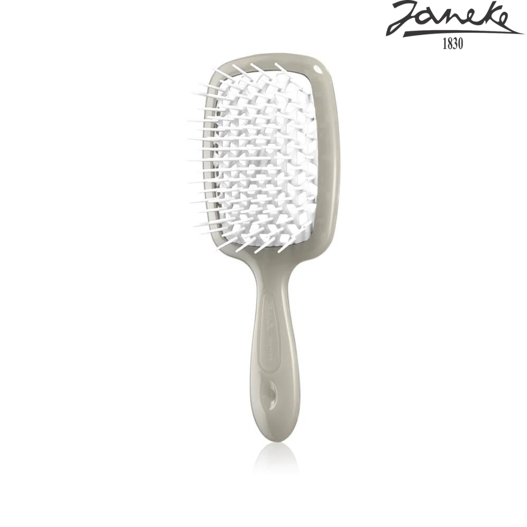 Расческа массажная Janeke Superbrush Small White Gray Серая с белым