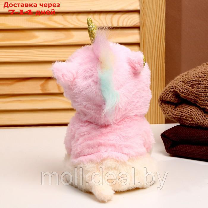 Мягкая игрушка "Собака" в костюме единорога, 18 см, цвет розовый - фото 4 - id-p202612418