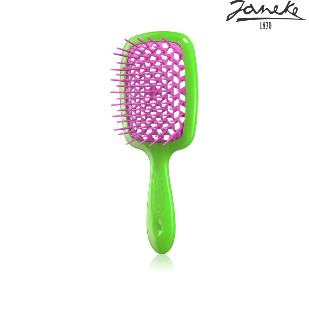 Расческа массажная Janeke Superbrush Small Green Fuxia Салатовая с фуксией