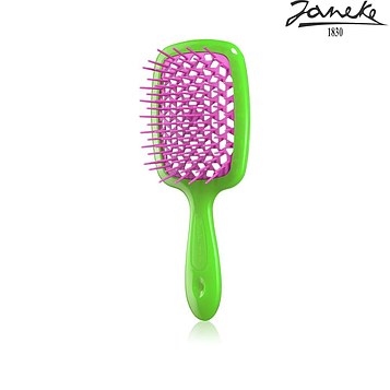 Расческа массажная Janeke Superbrush Small Green Fuxia Салатовая с фуксией