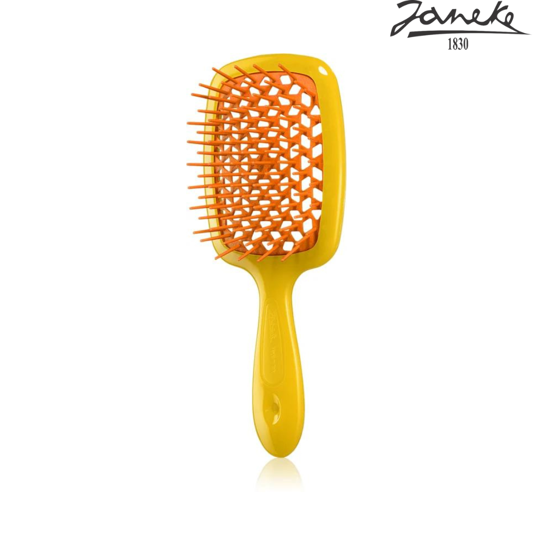 Расческа массажная Janeke Superbrush Small Yellow Желтая с оранжевым