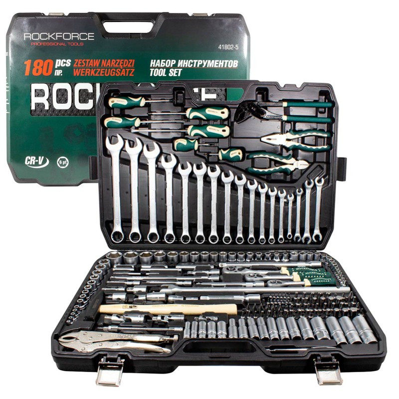 Набор инструментов Rock Force RF-41802-5 180 предметов (6-граней) - фото 1 - id-p202643058