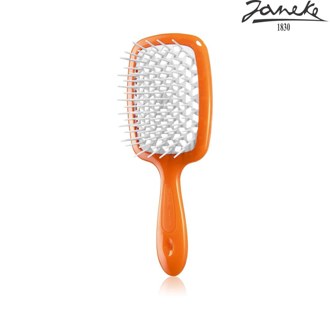 Расческа массажная Janeke Superbrush Small Orange Оранжевая с белым