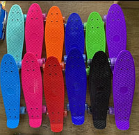 Скейтборд, пенниборд СВЕТЯЩИЕСЯ колеса, пенниборд для начинающих Penny Board 56,5 см, арт 350-2