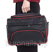Профессиональная сумка для парикмахеров "Tony", черная с красным кантом.