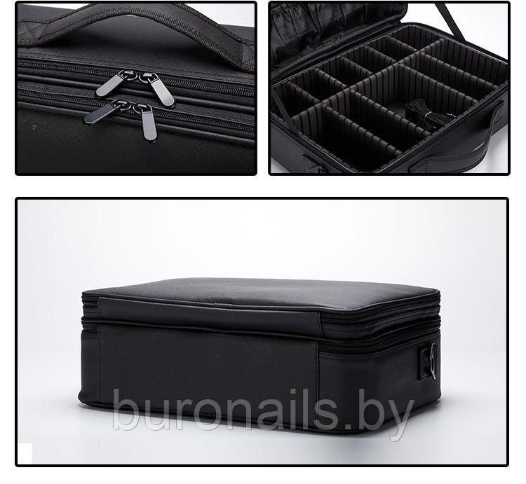 Портфели дамские "FASHION" ,для косметики, цвет "total black",размер средний small 34 см - фото 4 - id-p202645976