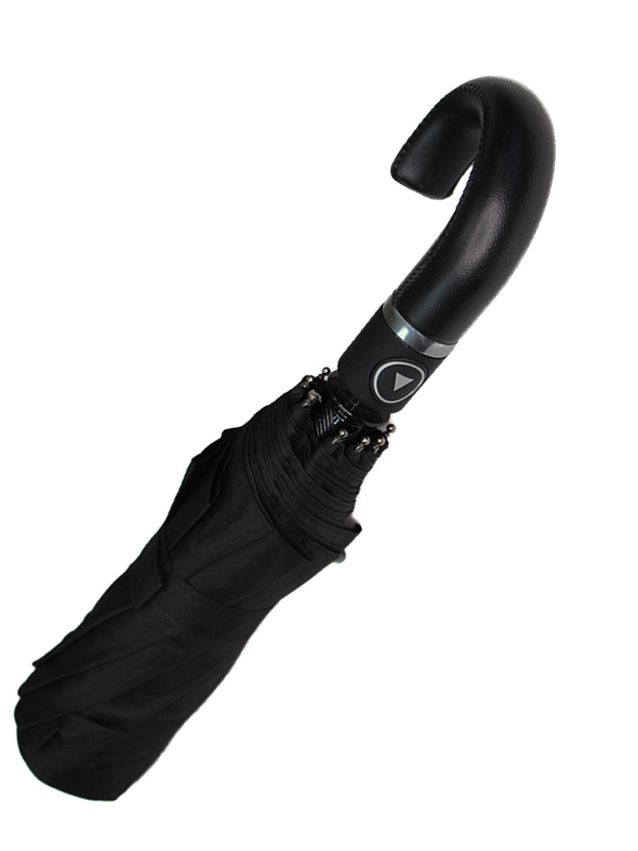 Зонт черный полуавтомат "Popular" арт. 1083L с системой защиты Анти-ветер с изогнутой ручкой - фото 2 - id-p202646447
