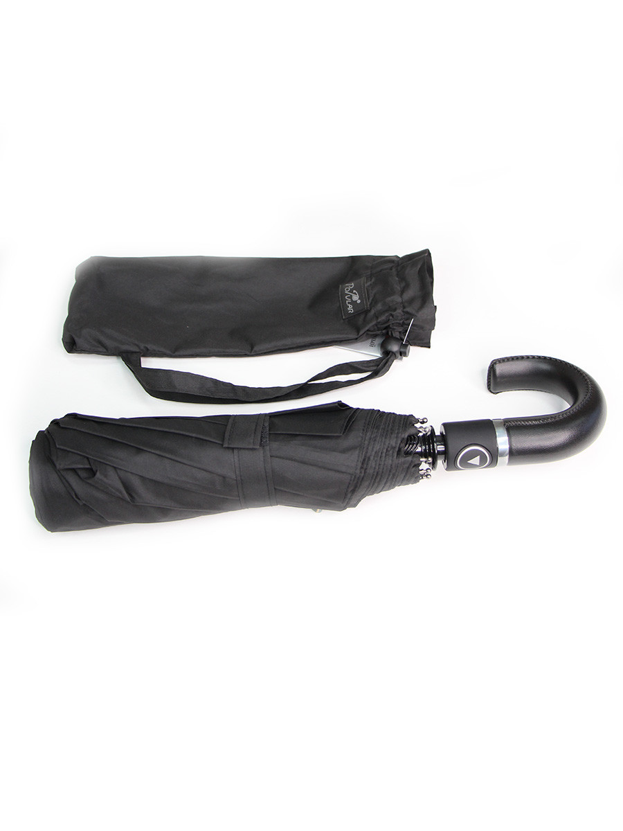 Зонт черный полуавтомат "Popular" арт. 1083L с системой защиты Анти-ветер с изогнутой ручкой - фото 4 - id-p202646447
