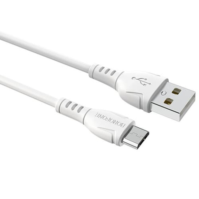 USB кабель Borofone BX51 Triumph MicroUSB, длина 1 метр (Белый) - фото 2 - id-p202646588