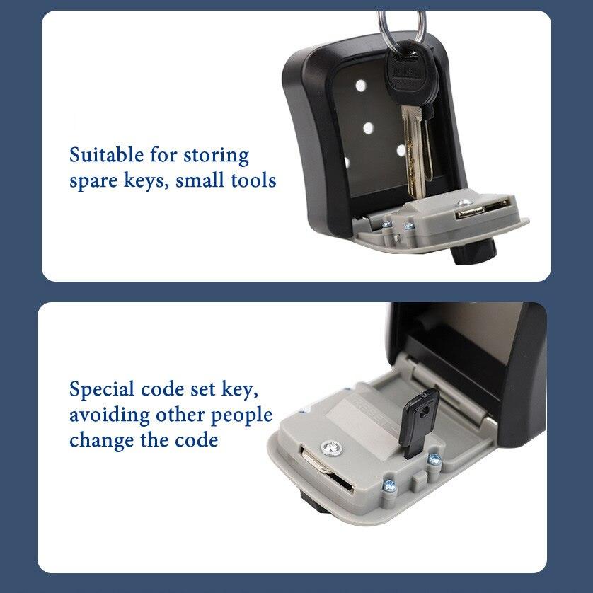 Мини сейф для ключей - ключница настенная - ящик с кодовым замком CH-886, пластиковый, черно-серый 557093 - фото 5 - id-p195646157