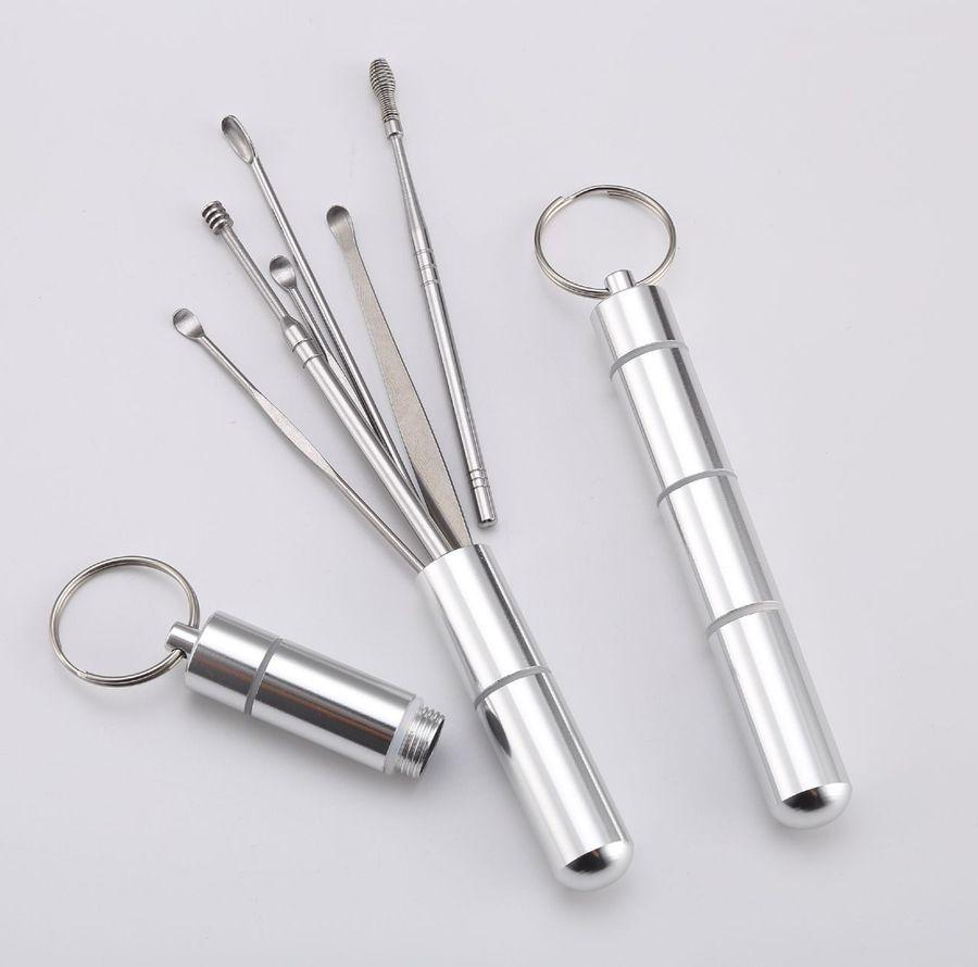 Набор инструментов для чистки ушей - ушные палочки - металлическая ухочистка MOD01, алюминий, 6 штук 557100 - фото 2 - id-p195646167