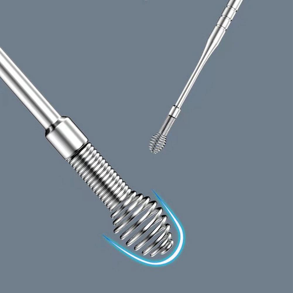 Набор инструментов для чистки ушей - ушные палочки - металлическая ухочистка MOD03, нержавеющая сталь, 6 штук - фото 4 - id-p195646169