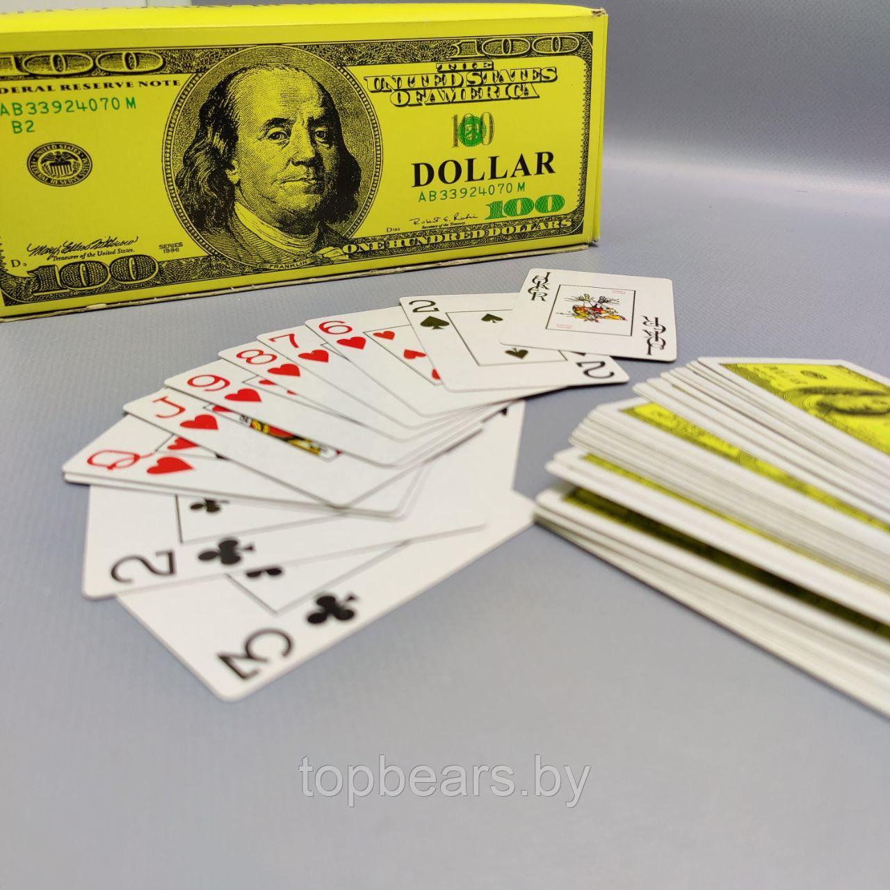Карты игральные "Dollar" / 2 колоды по 54 шт. / пластиковое покрытие - фото 6 - id-p202653615