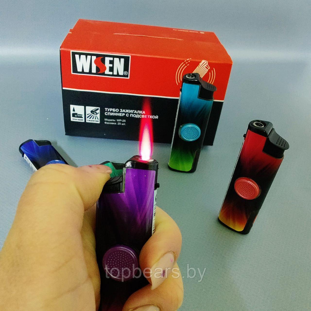 Зажигалка - антистресс спиннер газовая с подсветкой Wisen / SPINNER Turbo Красная - фото 3 - id-p202653616