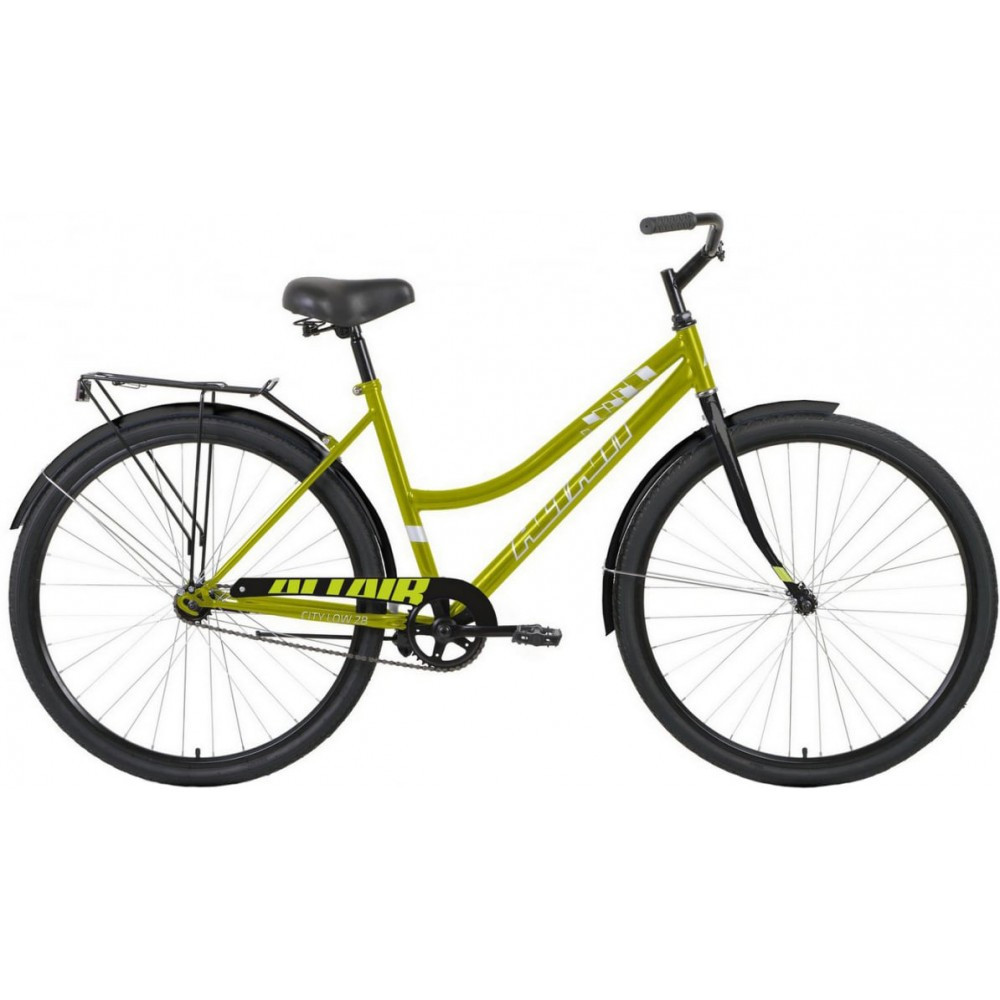 Велосипед ALTAIR CITY 28 low (28"1 ск. рост. 19") 2020-2021, зеленый/ч - фото 1 - id-p202653057