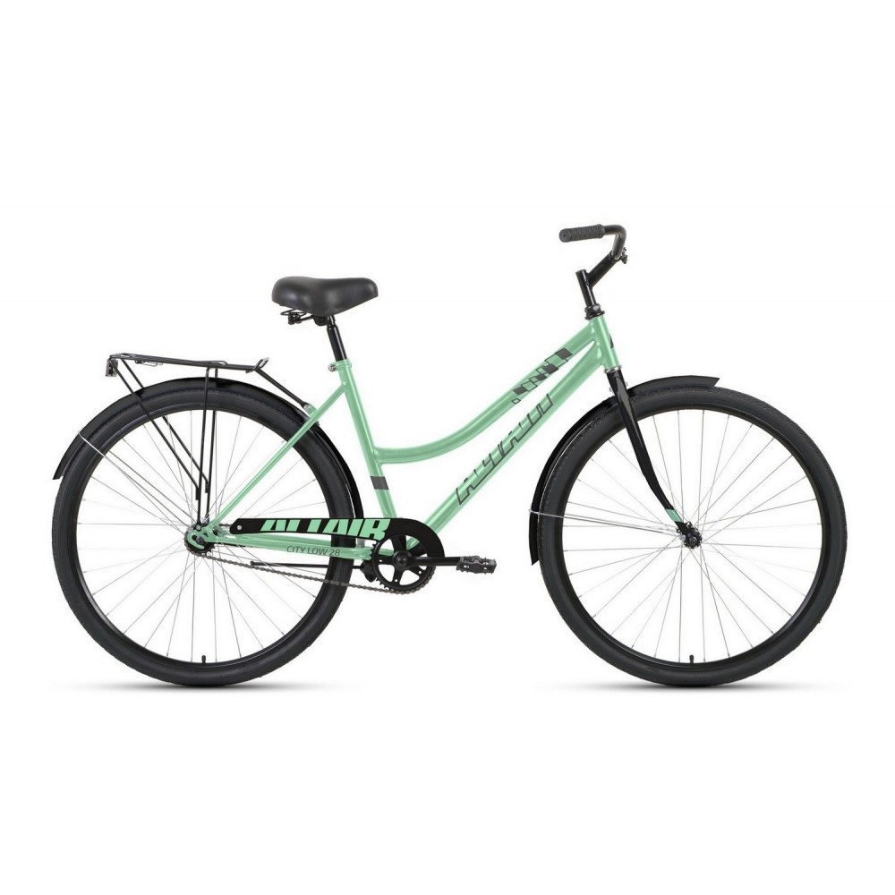 Велосипед ALTAIR CITY 28 low (28"1 ск. рост 19") 2020-2021, мятный/чер