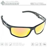 Очки поляризационные TAGRIDER N18-45 Gold Red Mirror в чехле