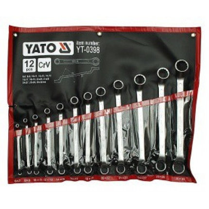 YT-0398 Ключи накидные изогнутые 6-32мм (набор 12шт) CrV "Yato", фото 2