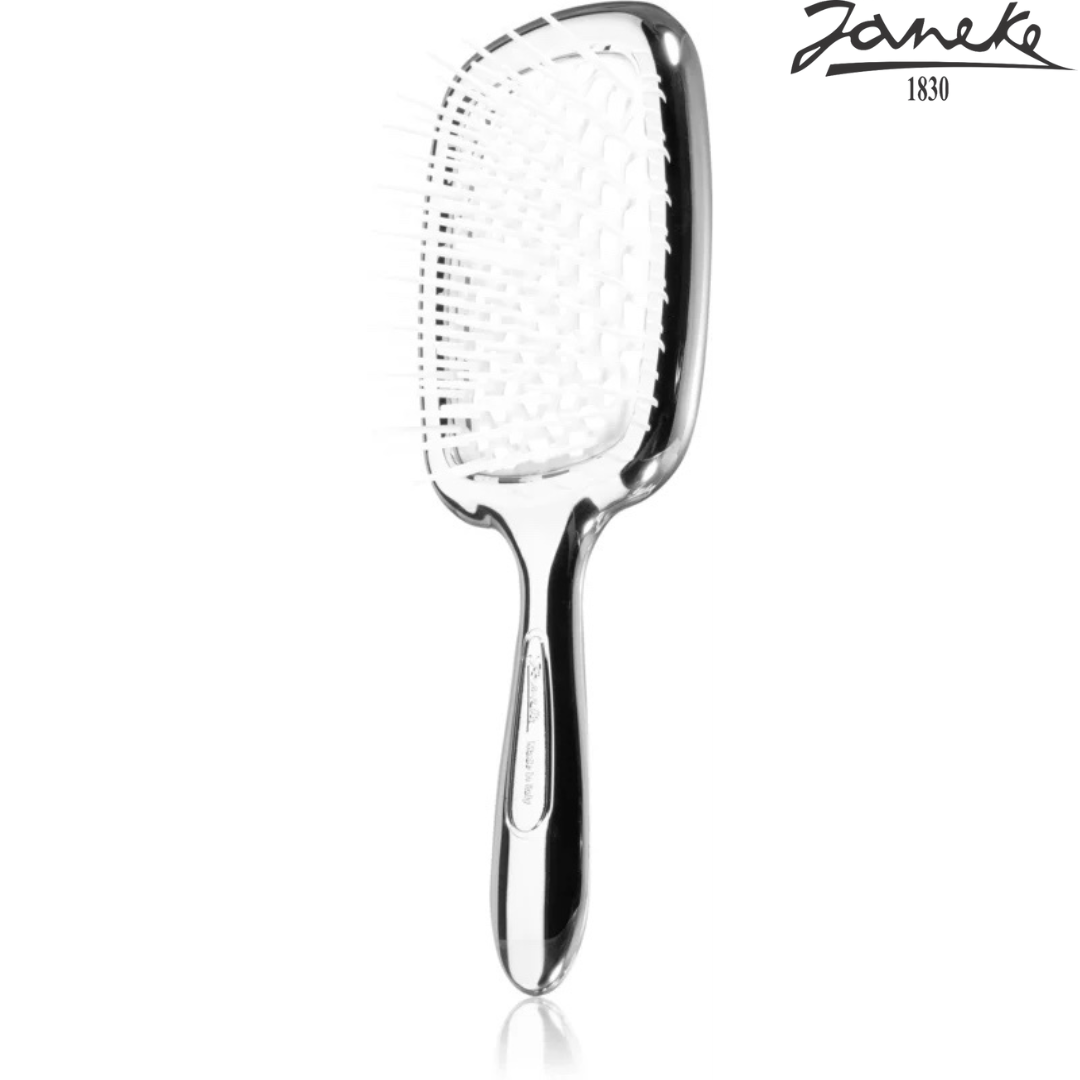 Щетка для волос Janeke Superbrush Limited Edition Silver Серебро с белым
