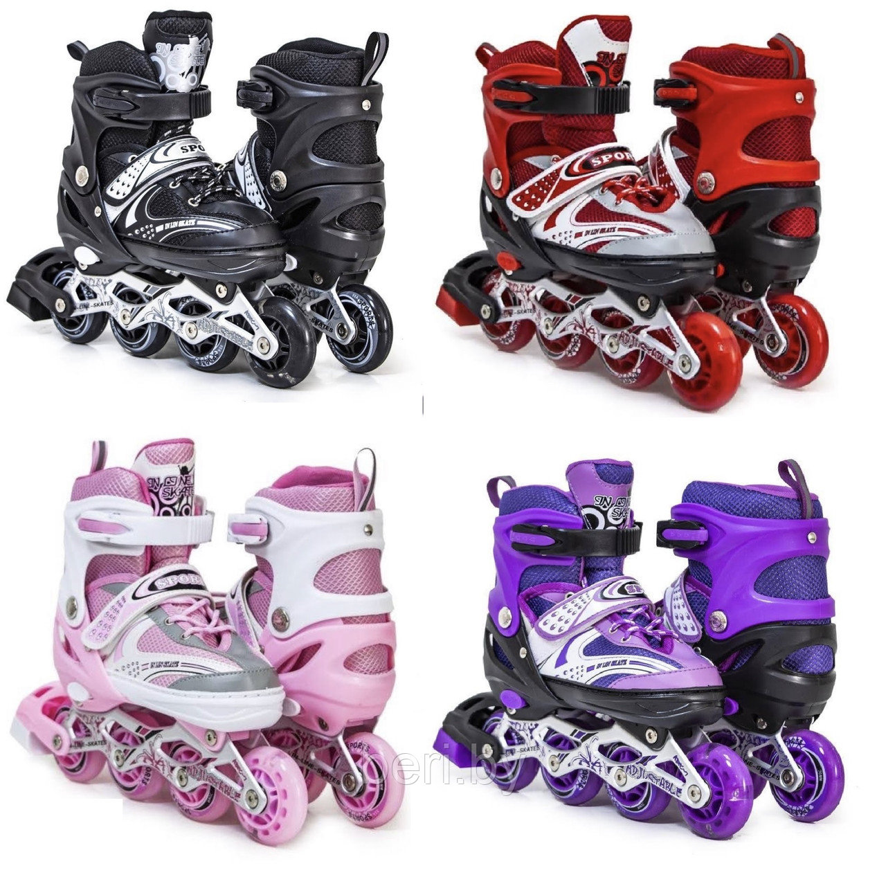 Ролики, роликовые коньки детские, раздвижные, полиуретановые колеса - фото 7 - id-p98082506
