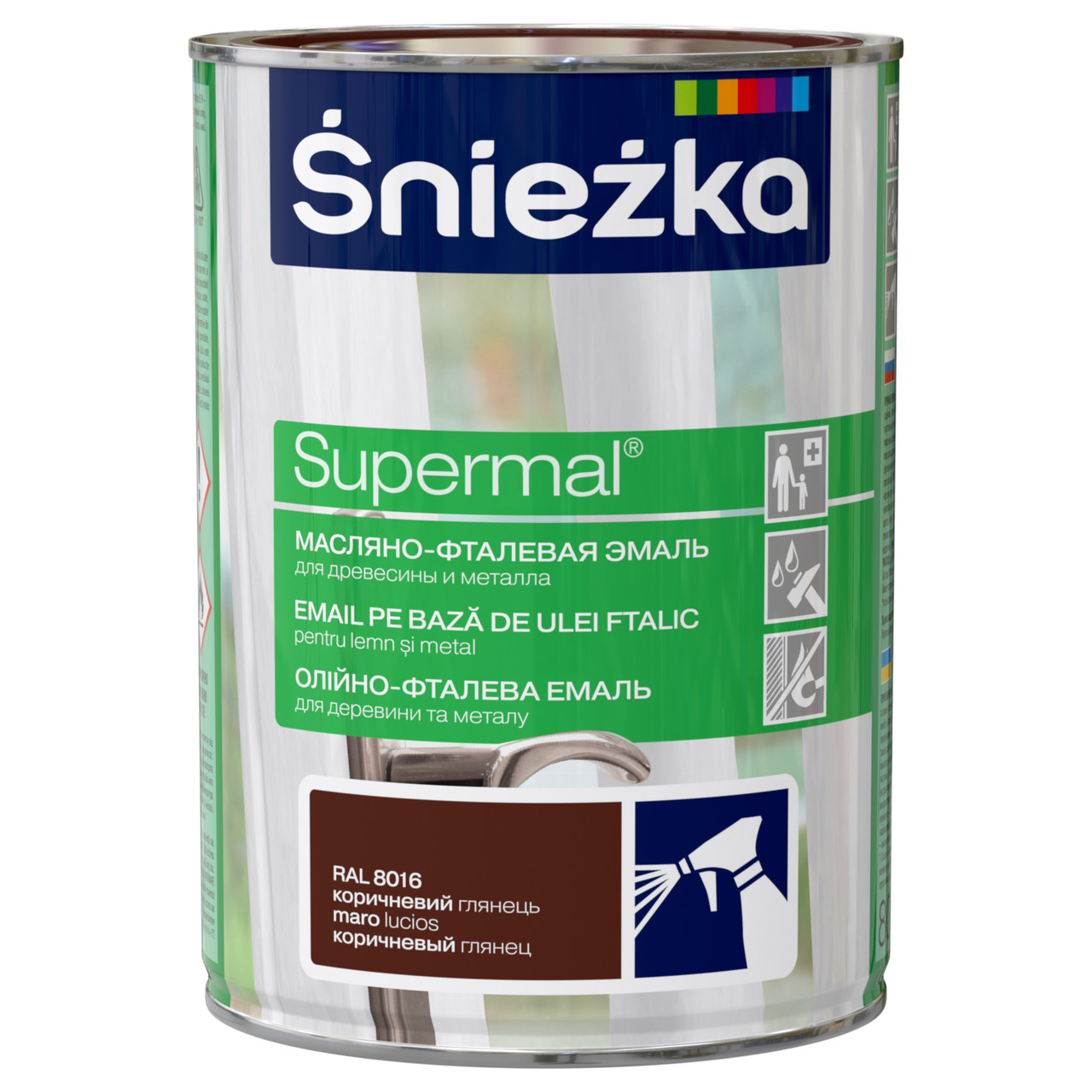 SUPERMAL Emalia Olejno-Ftalowa (0,8л) коричневая RAL8016