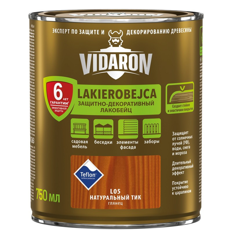 Лакоморилка VIDARON Lakier L05 (тик натуральн.) 0,75л