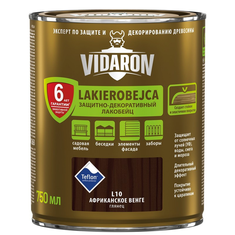 Лакоморилка VIDARON Lakier L10 (венге африканск) 2,5л EX