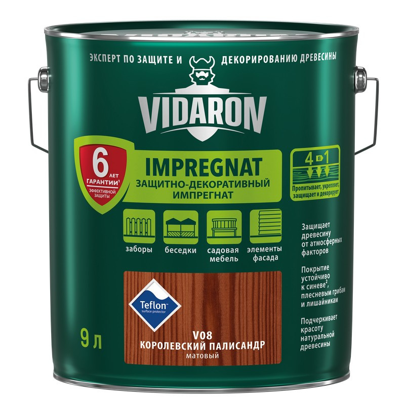 Пропитка 'VIDARON' V08 королевский палисандр (9л)