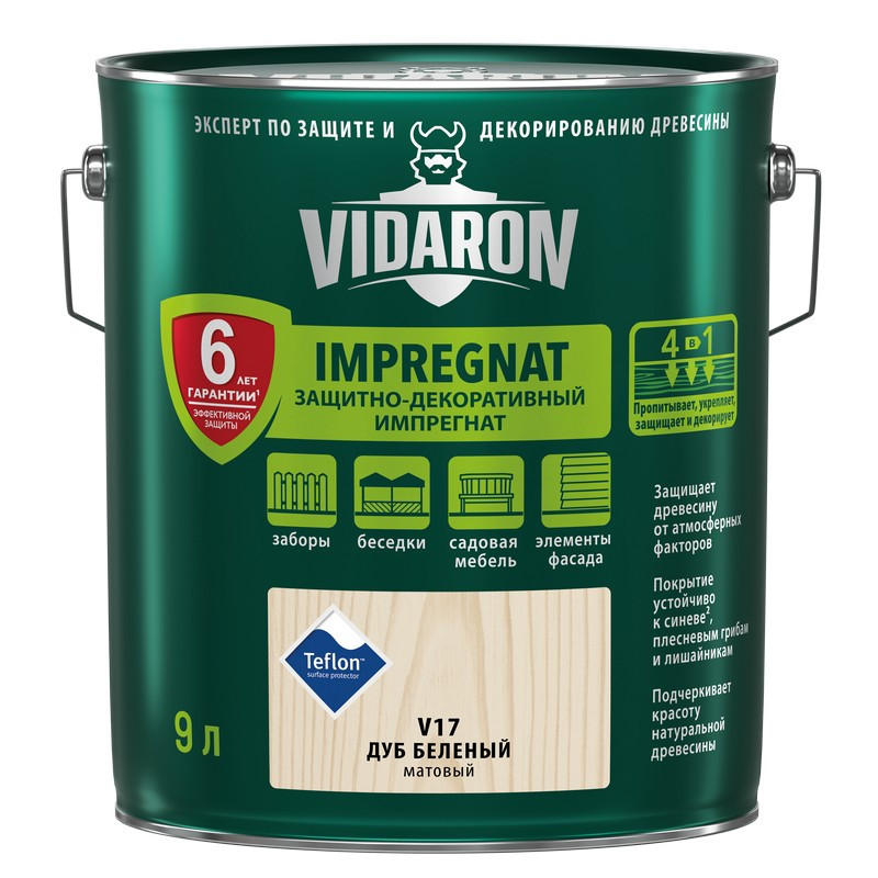 Пропитка 'VIDARON' V17 беленый дуб (9л)