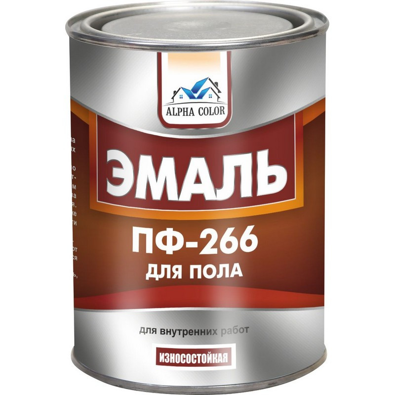 Эмаль д/пола красно-кор. ПФ 266 Alpha Color 0,8кгОКРБ 20.30.11.130