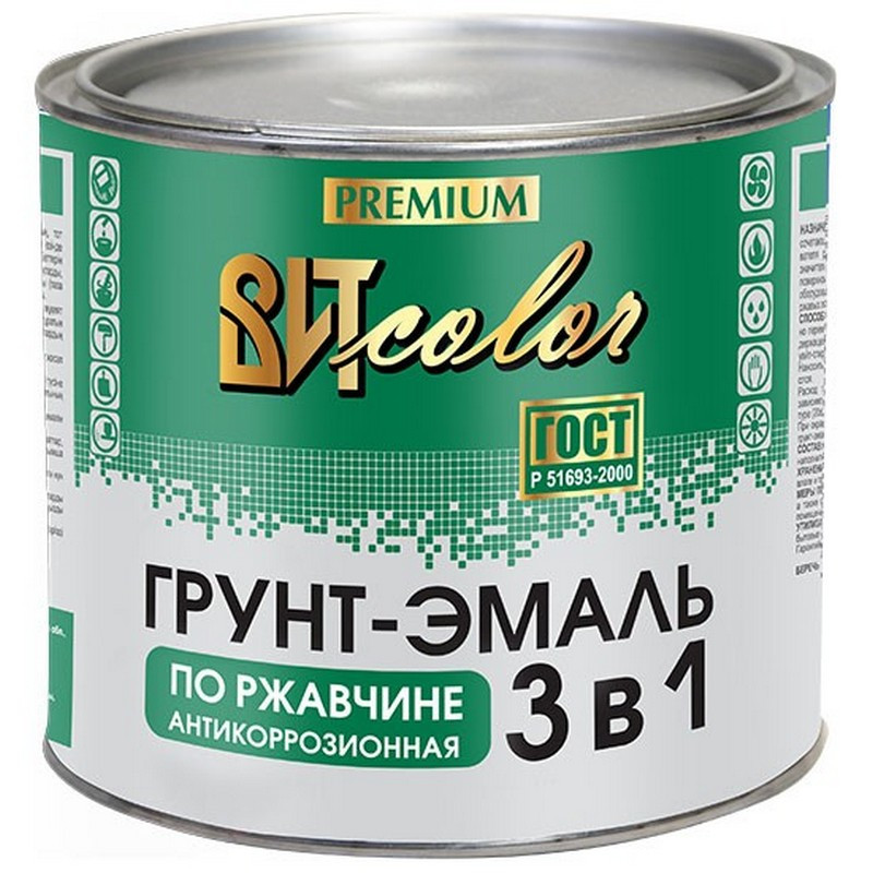 Грунт-эмаль по ржавчине 3 в 1 серая ВИТ color 1,8кг ОКРБ 20.30.12.200