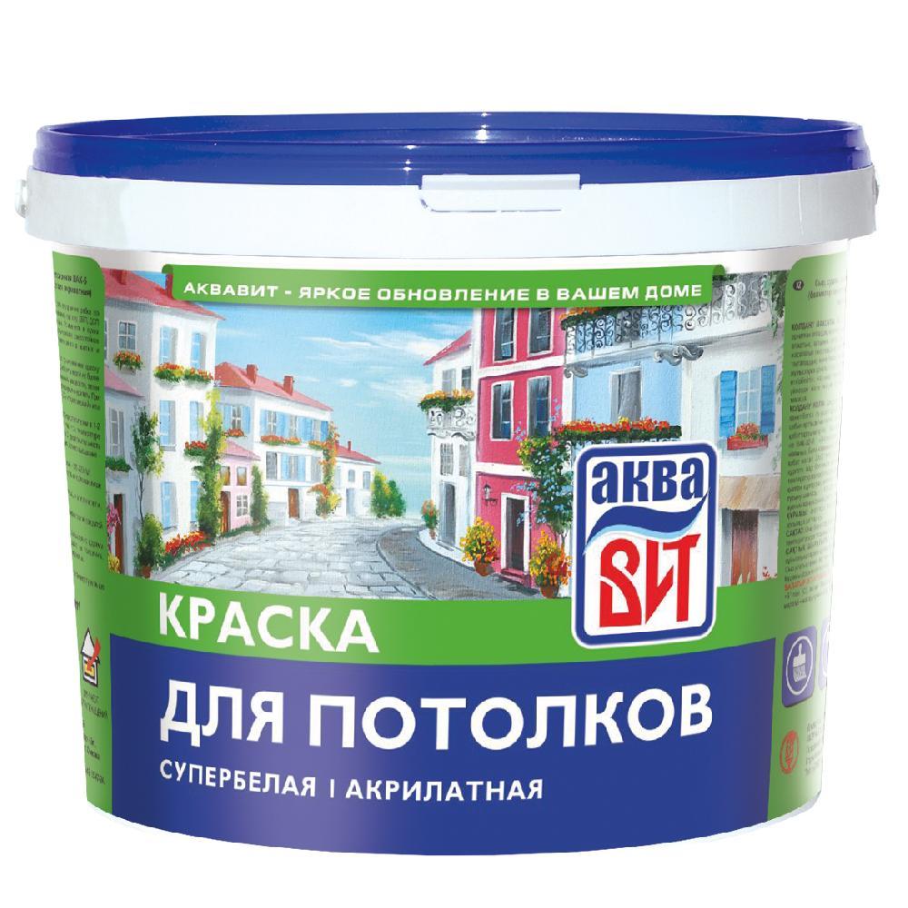 Краска ВАК-5 для потолков супербелая, АкваВИТ 6кг (ведро) ОКРБ 20.30.11