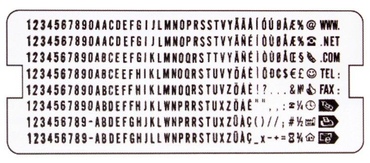 Касса символов для самонаборных штампов Trodat typo 6003 328 символов, высота 3 мм, шрифт латинский - фото 1 - id-p202714612