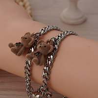 Парные браслеты с магнитами-сердечками "Плюшевые Мишки"