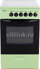 Электрическая плита ЛЫСЬВА EF4011MK00, стеклокерамика, без крышки, зеленый