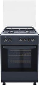Газовая плита DE LUXE 606040.24г-004 (кр), газовая духовка, стеклянная крышка, чугун, антрацит