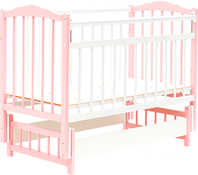 Детская кроватка Bambini М.01.10.11 (белый/розовый)