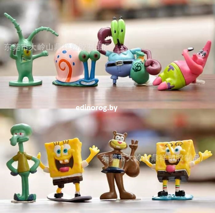 Набор игровых фигурок Губка Боб и друзья (8 фигурок). - фото 1 - id-p202724526
