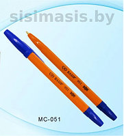 Ручка шариковая "Basir", желтый корпус с синим колпачком