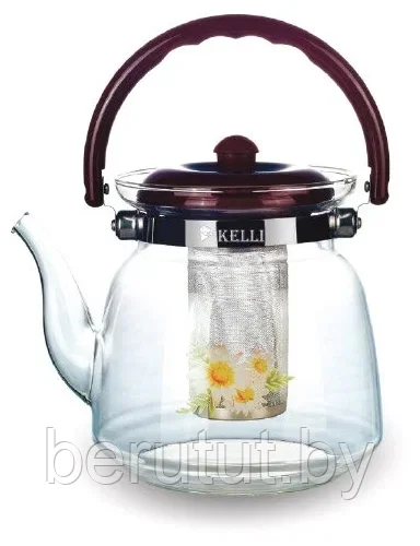 Чайник заварочный жаропрочное стекло 1800 мл KELLI KL-3003 - фото 2 - id-p202724571