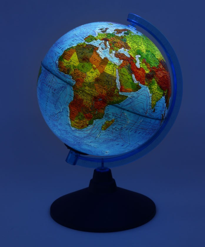 Глобус физико-политический с подсветкой от батареек Globen диаметр 210 мм, 1:60 млн - фото 1 - id-p202729782