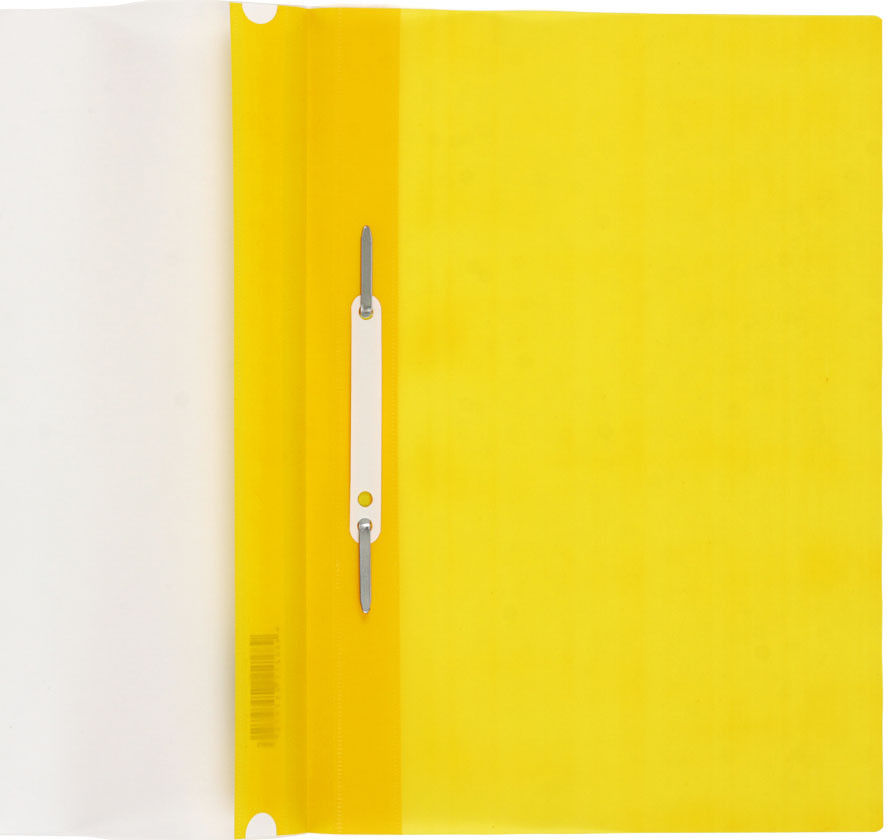 Папка-скоросшиватель пластиковая А4 OfficeSpace толщина пластика 0,12 мм, желтая - фото 1 - id-p202729784