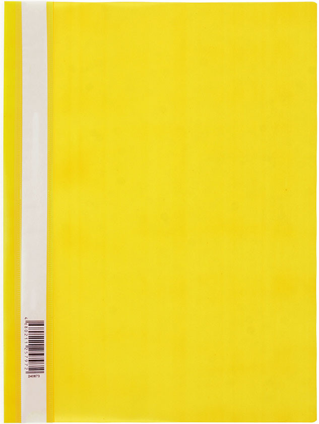 Папка-скоросшиватель пластиковая А4 OfficeSpace толщина пластика 0,12 мм, желтая - фото 3 - id-p202729784
