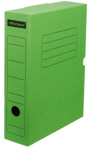 Короб архивный из гофрокартона OfficeSpace корешок 75 мм, 320*250*75 мм, зеленый - фото 4 - id-p202730724
