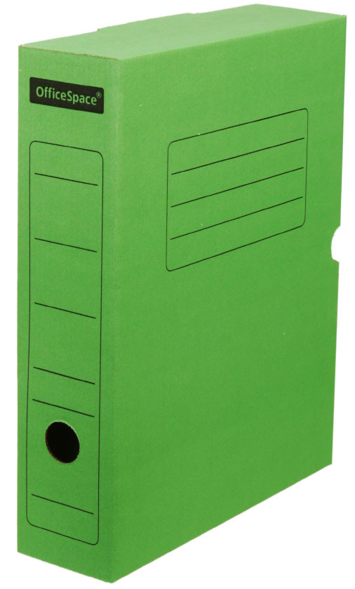 Короб архивный из гофрокартона OfficeSpace корешок 75 мм, 320*250*75 мм, зеленый - фото 5 - id-p202730724