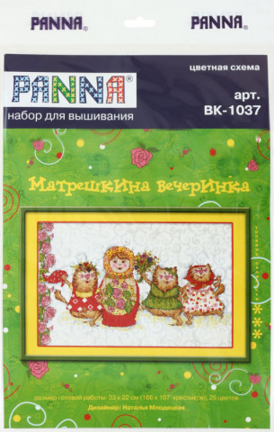 Набор для творчества «Вышивка крестиком» Panna 33*22 см, «Матрешкина вечеринка» - фото 3 - id-p202732741