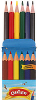 Карандаши цветные Creativiki 6 цветов, длина 175 мм