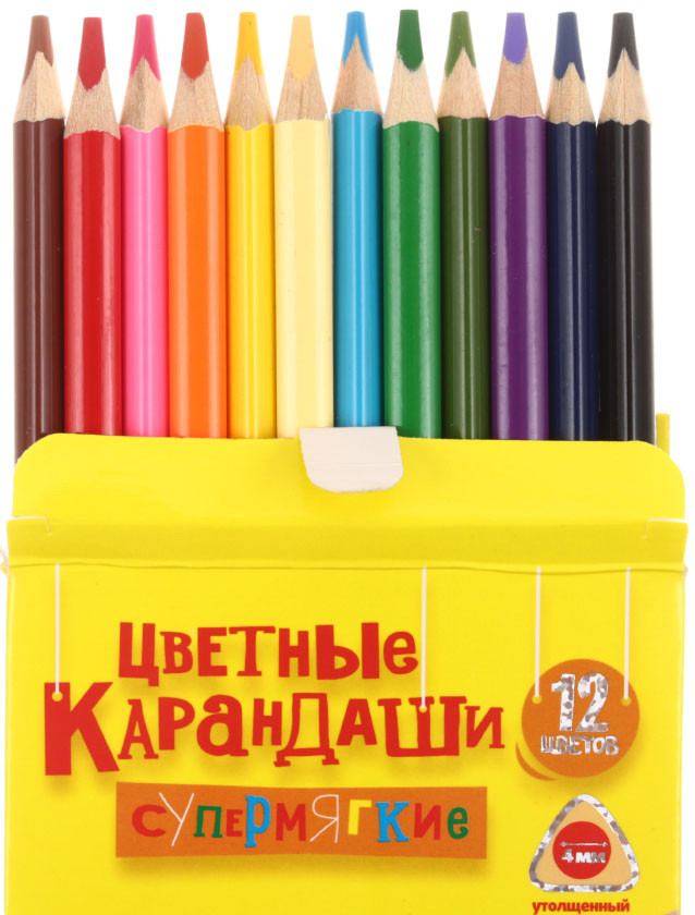 Карандаши цветные «Каляка-Маляка Премиум» 12 цветов, длина 175 мм - фото 1 - id-p202730741