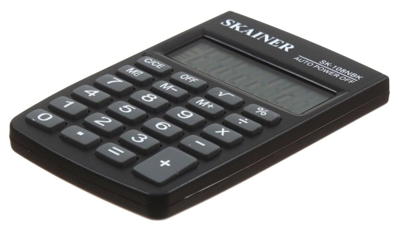 Калькулятор карманный 8-разрядный Skainer SK-108NBK серый - фото 1 - id-p202728969